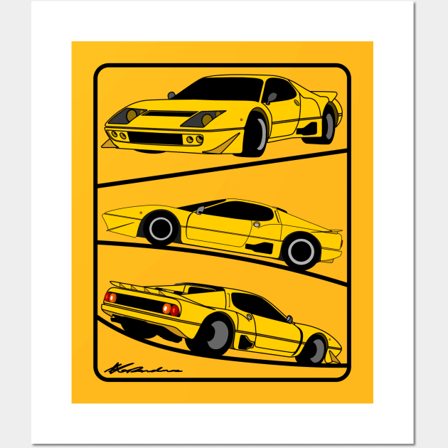 Ferrari GT4 Wall Art by Classicauto